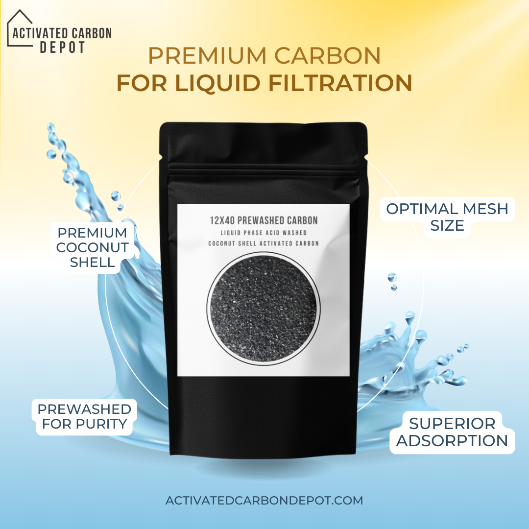 12x40 Liquid Phase Coconut Shell Prewashed Activated Carbon - Activated Carbon Depot.