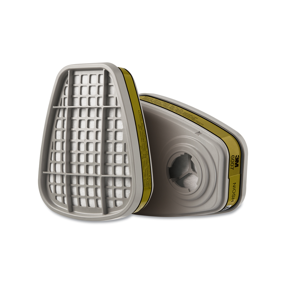 3M 6007 Acid Gas/Organic Vapor/Mercury Vapor Cartridge – Olive (2-Pack)