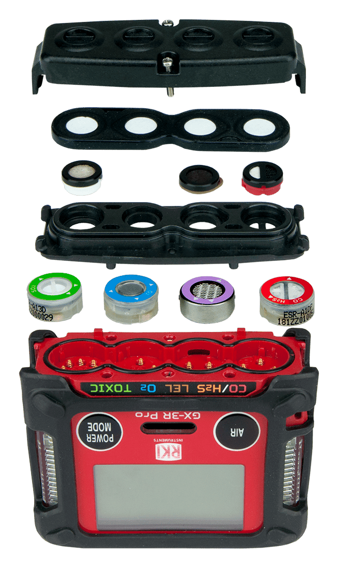 RKI GX-3R Pro Five Gas Personal Monitor LEL, O2, H2S, CO, CO2, SO2 (Common Configurations) - Activated Carbon Depot.