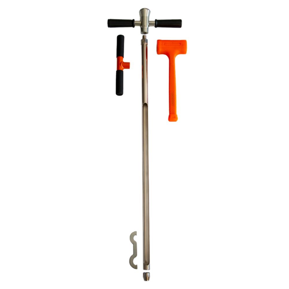 AMS 1" X 36" Hammer-Head Replaceable Tip Soil Probe (24" Window) Kit, 5/8" Thread