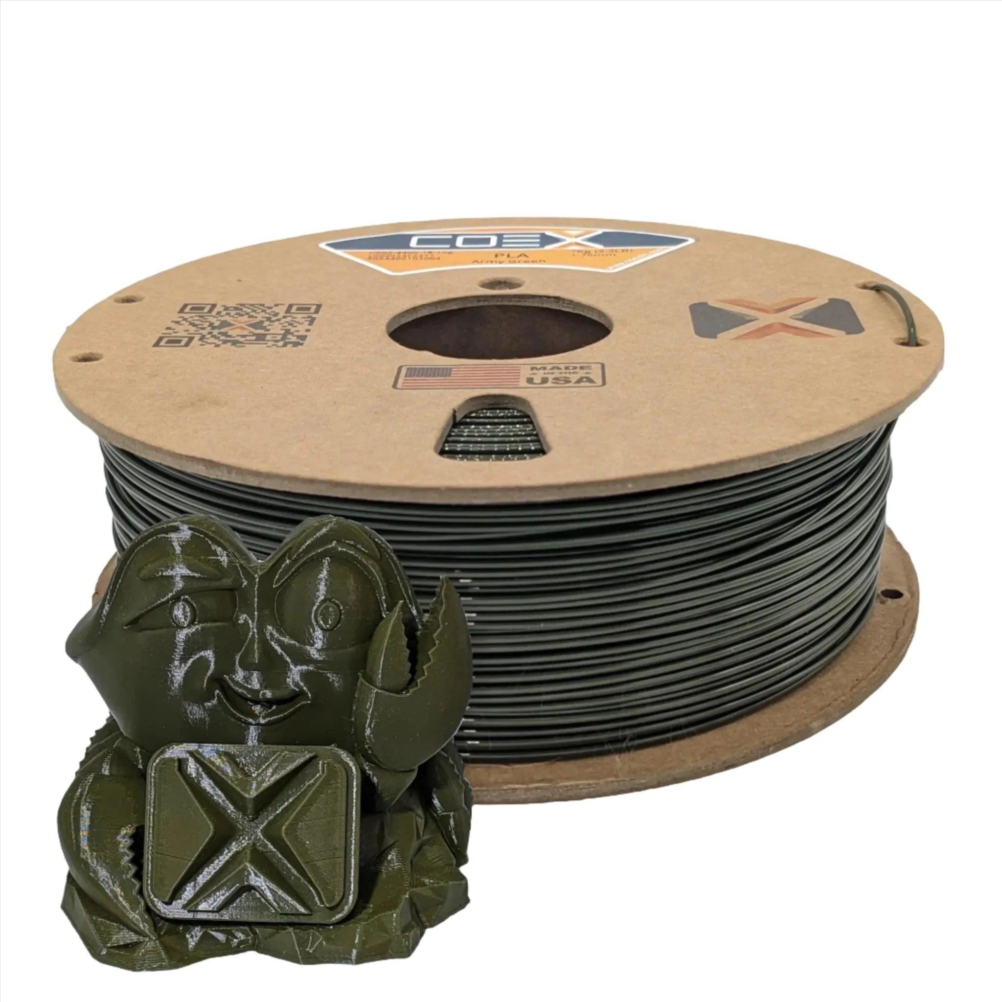COEX 3D PLA Filament – Army Green – Easy Print, Smooth Finish 3D Printing Material