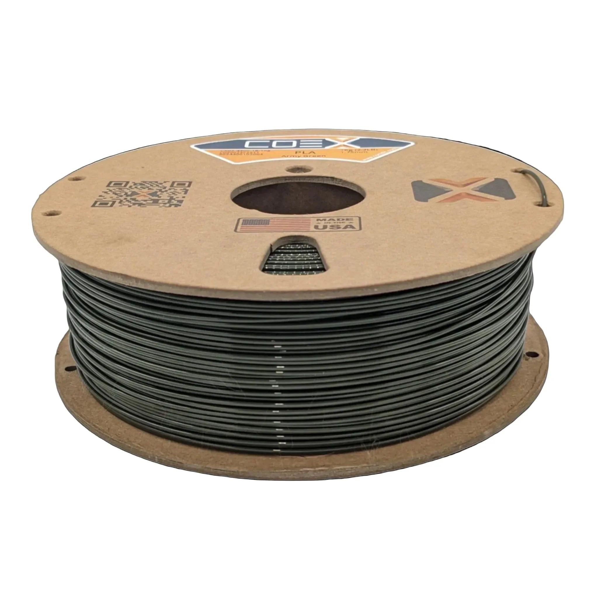 COEX 3D PLA Prime Filament – Army Green – Smooth Finish, Easy Print PLA