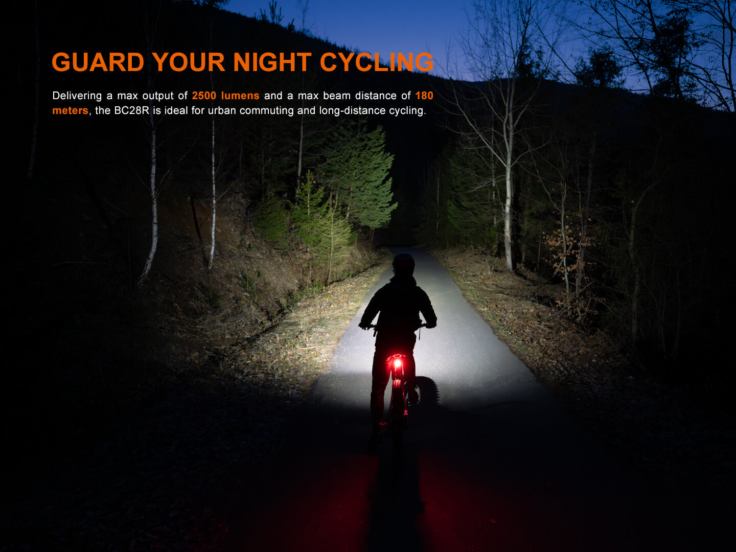 Fenix BC28R Smart Head & Tail Bike Light Combo | 2500 Lumens | Smart-Sync | IP66 | USB-C
