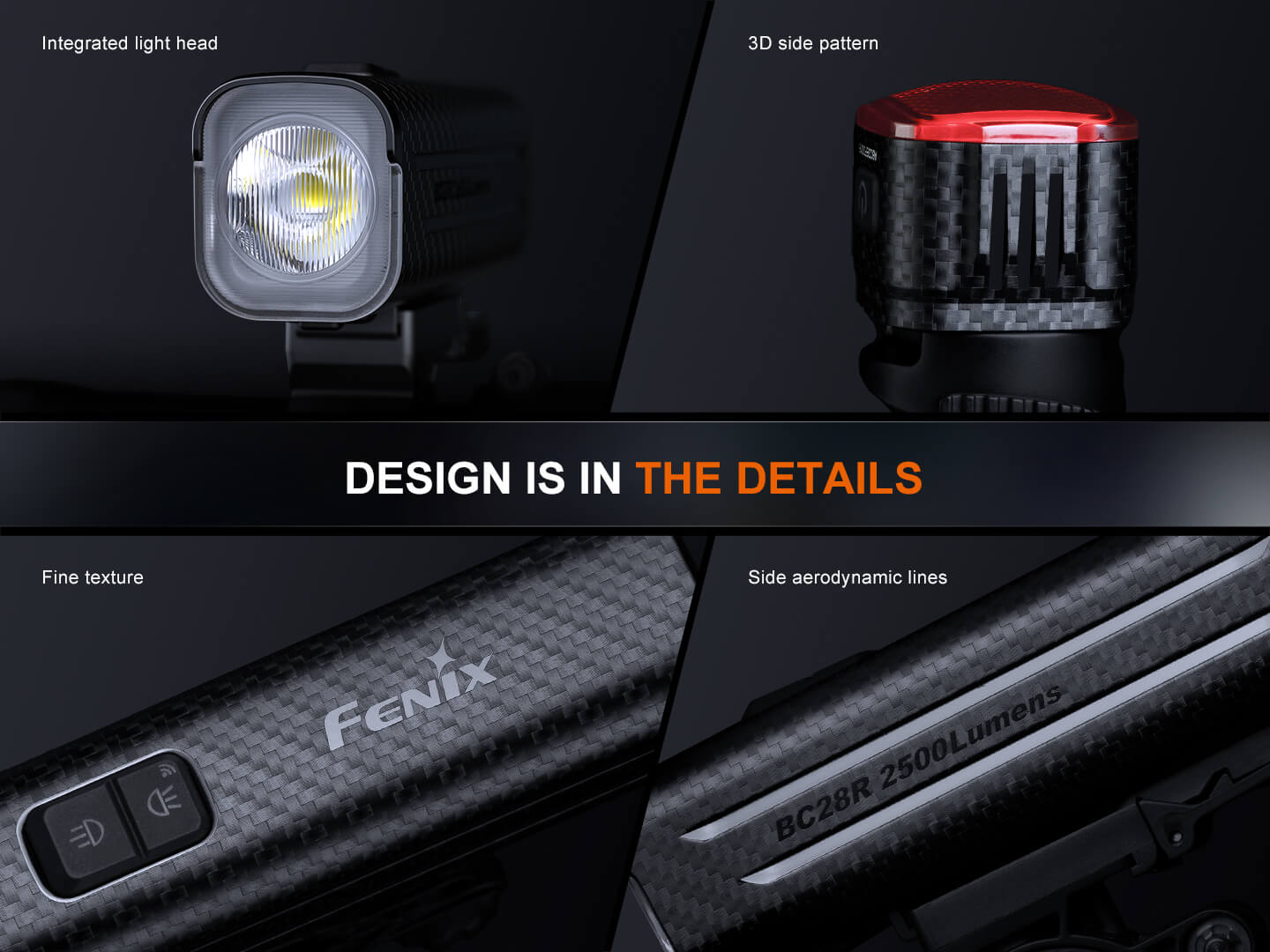 Fenix BC28R Smart Head & Tail Bike Light Combo | 2500 Lumens | Smart-Sync | IP66 | USB-C