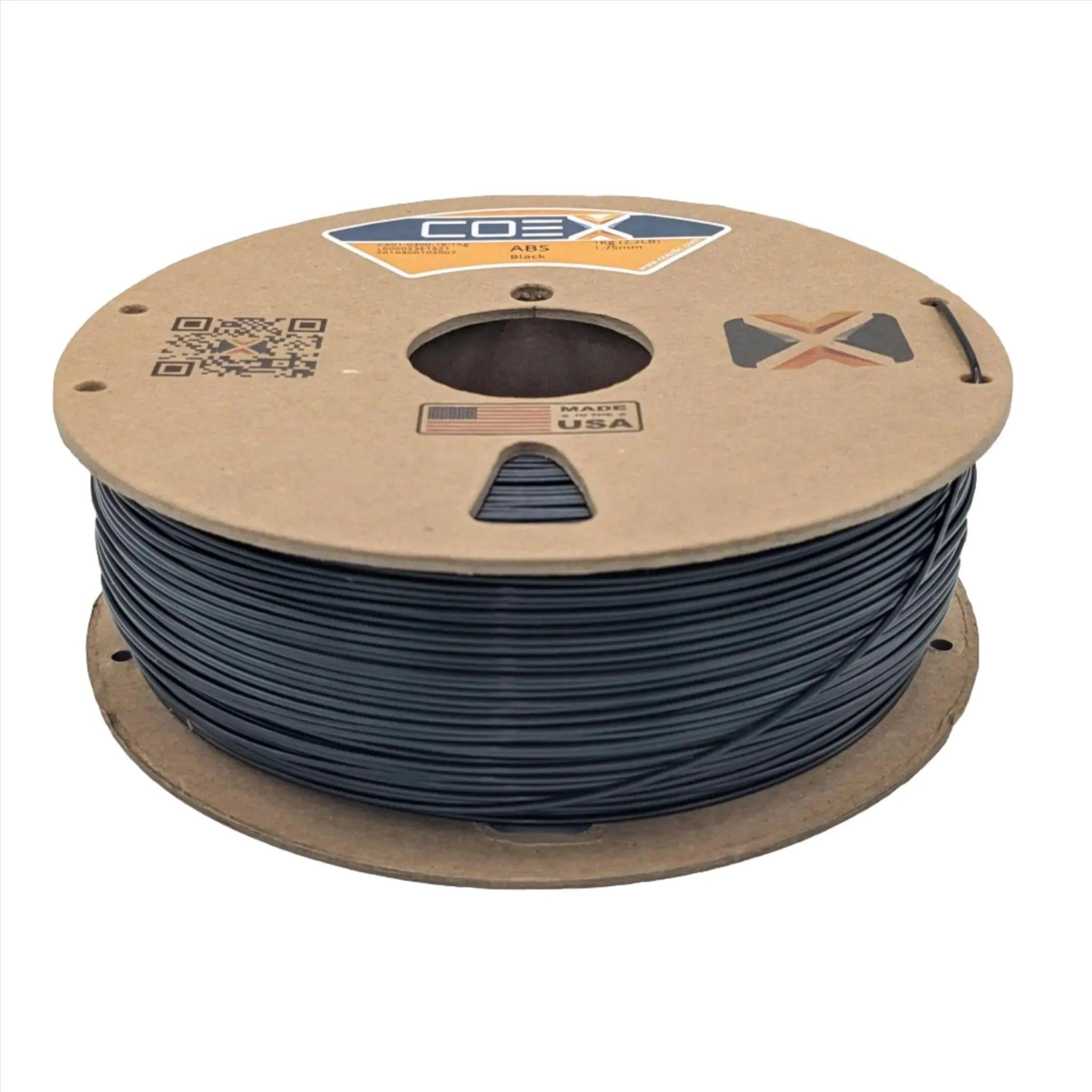 COEX 3D ABS+ Filament – Black – Low Warp, High Strength 3D Printing Material
