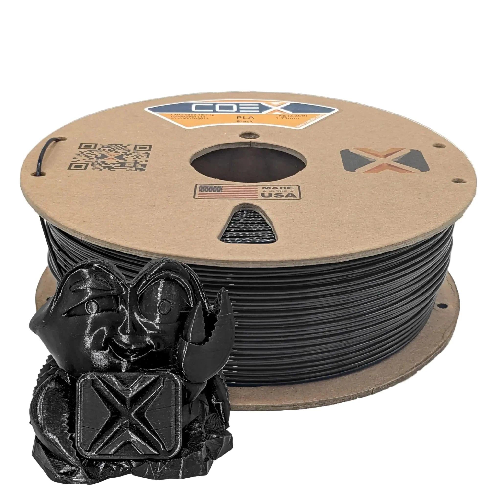COEX 3D PLA Prime Filament – Black – Smooth Finish, Easy Print PLA