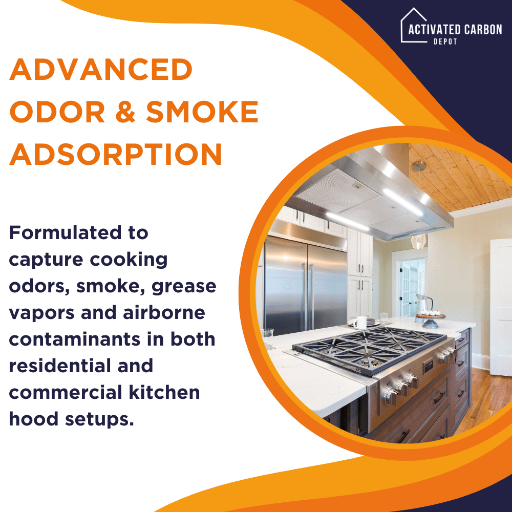 Carbon for Kitchen Hoods - Advanced Odor & Smoke Adsorption