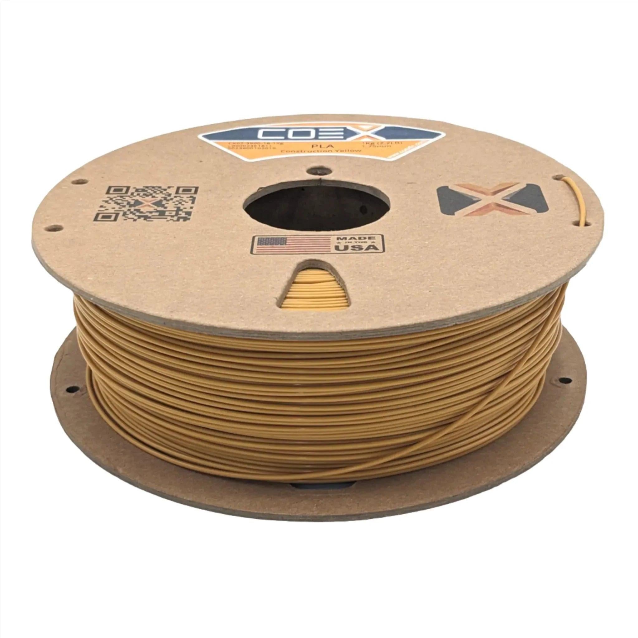 COEX 3D PLA Filament – Construction Yellow – Easy Print, Smooth Finish Material