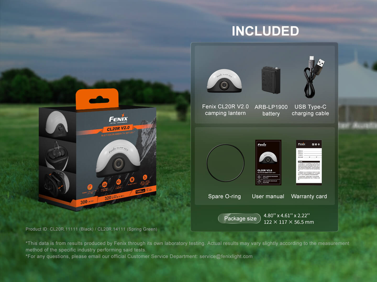 Fenix CL20R V2 Multicolor Camping Lantern | 300 Lumens | RGB | 6 Modes | IP65 | USB-C