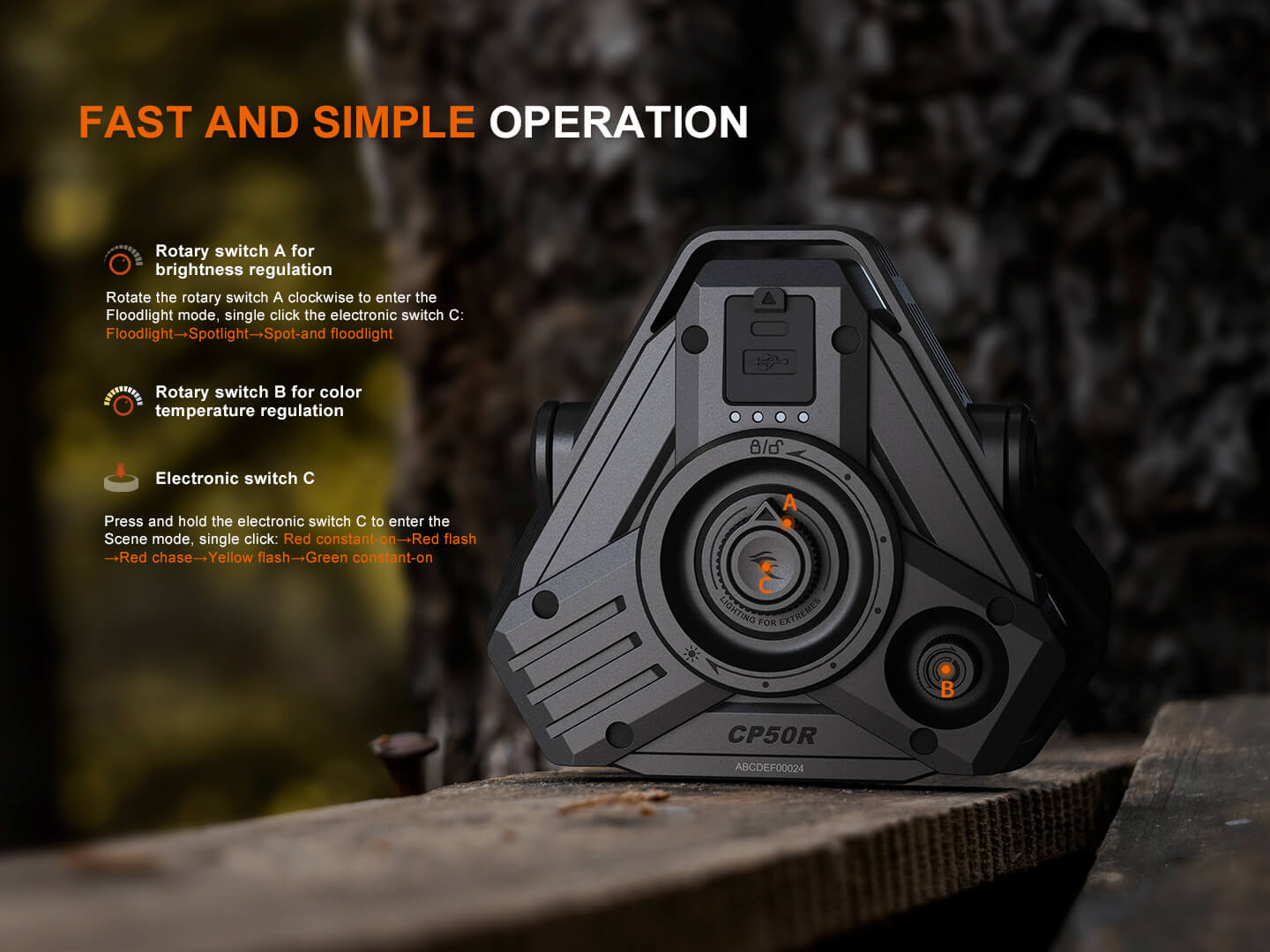 Fenix CP50R Road Hazard Camping Lantern | 5500 Lumens | 360° Handle | 2700K-6500K | IP66