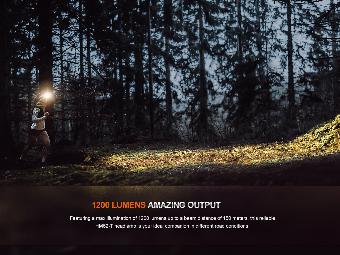 Fenix HM62-T Trail Running Headlamp | 1200 Lumens | Magnesium Body | Emergency Whistle | IP68