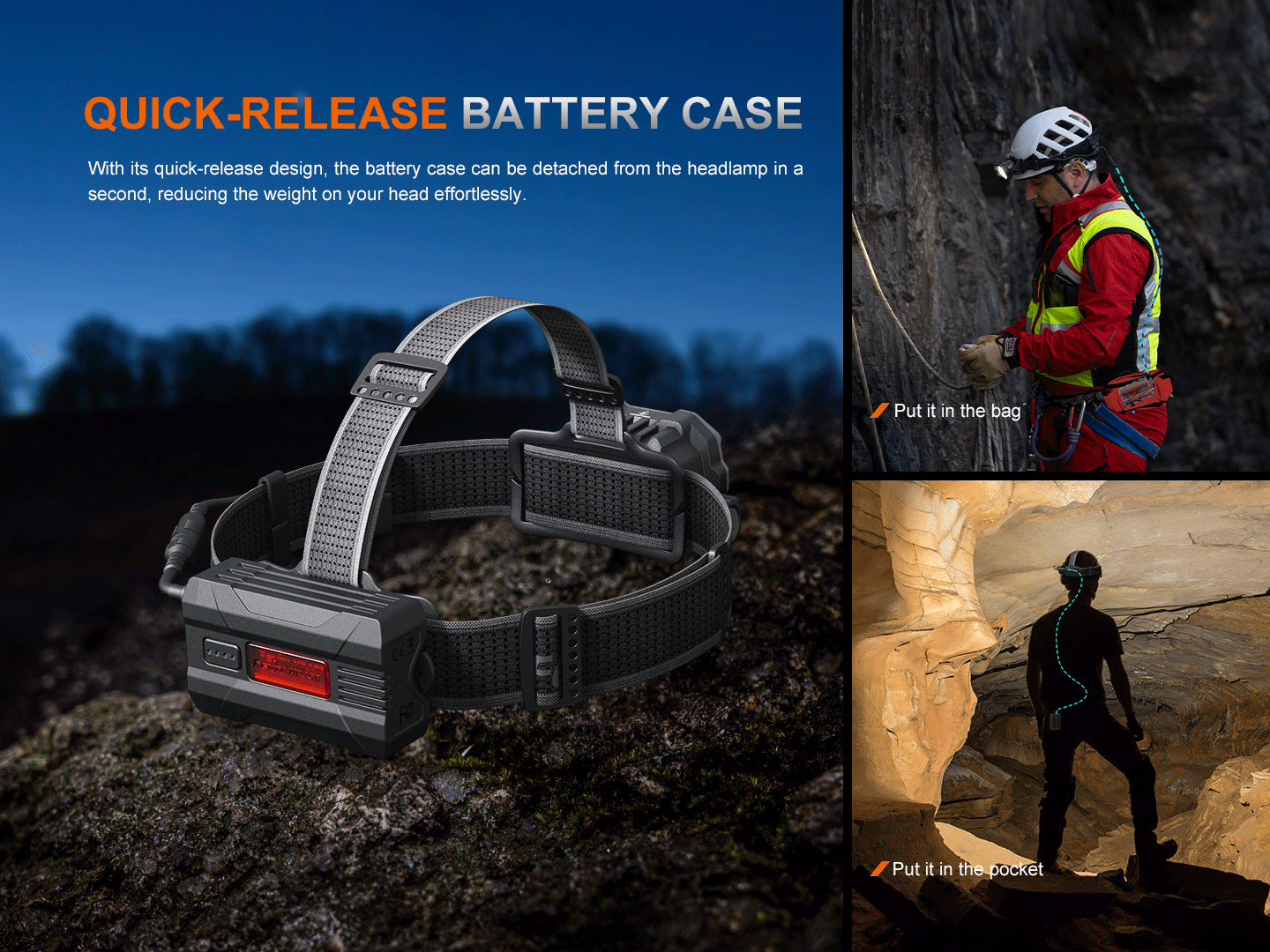 Fenix HP35R Search & Rescue Headlamp | 4000 Lumens | 500-Hour | Power Bank | IP66