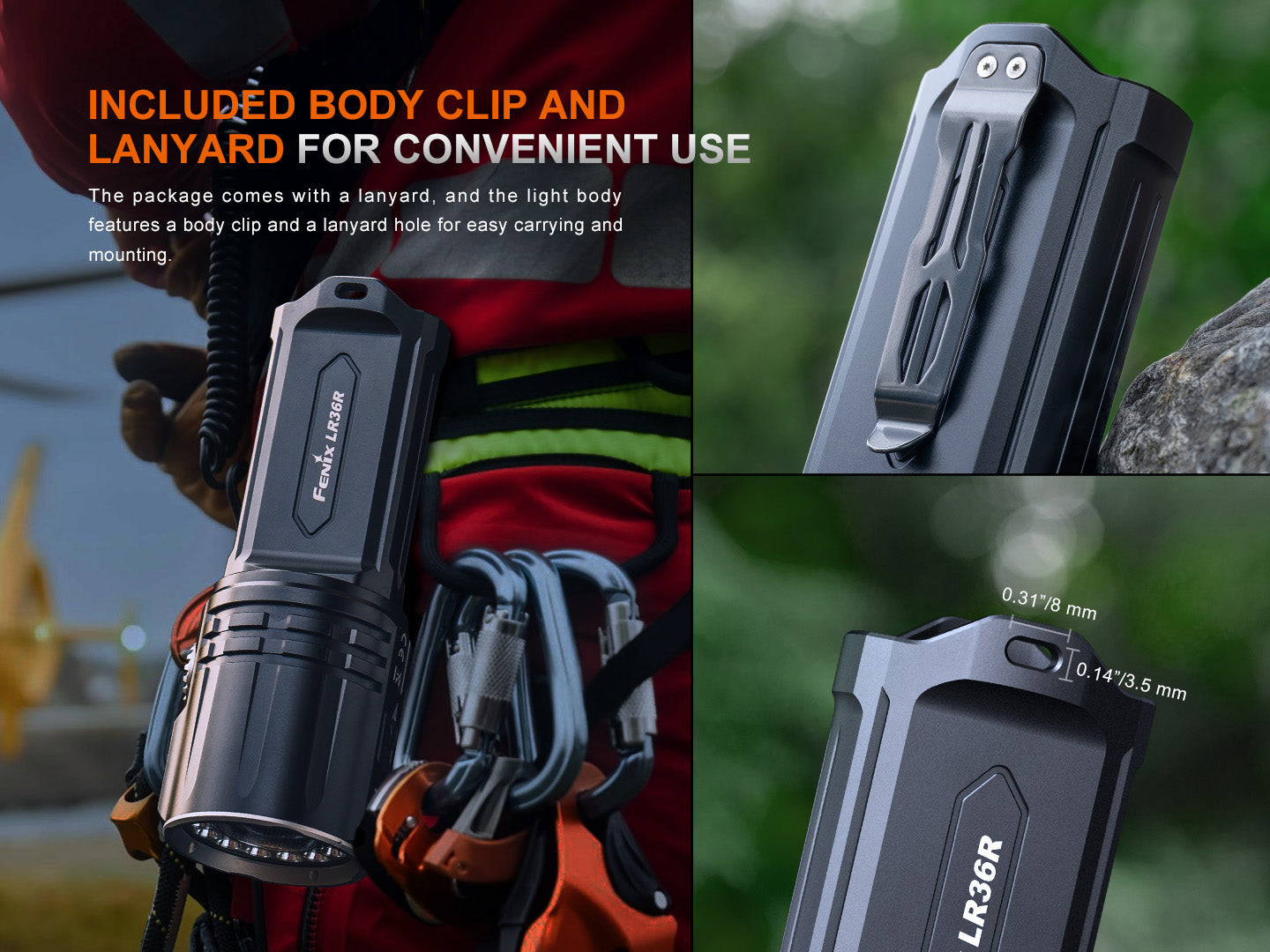 Fenix LR36R White Laser Searching Flashlight | 10,000 Lumens | 4134 ft | OLED | IP68