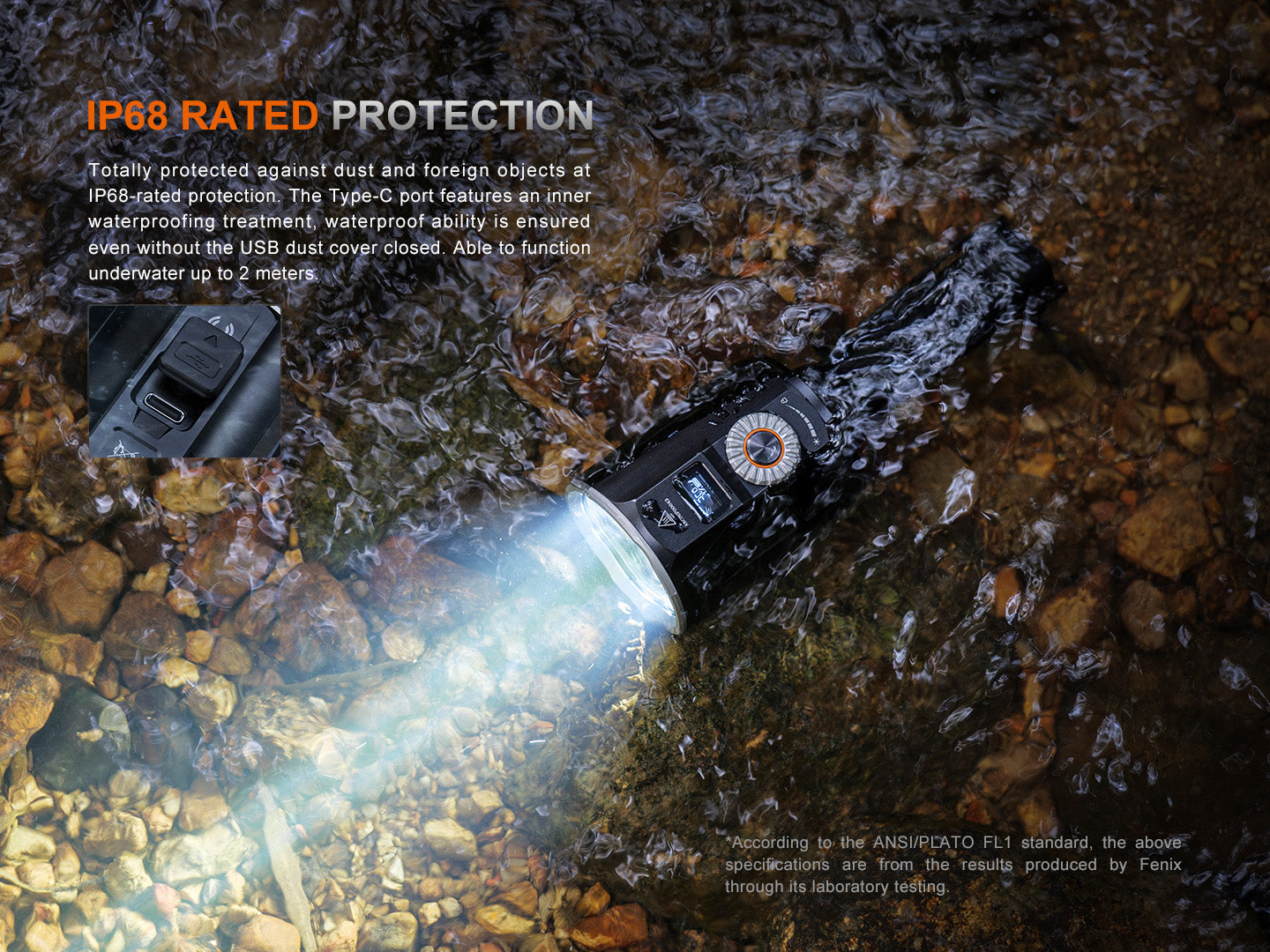 Fenix LR36R White Laser Searching Flashlight | 10,000 Lumens | 4134 ft | OLED | IP68