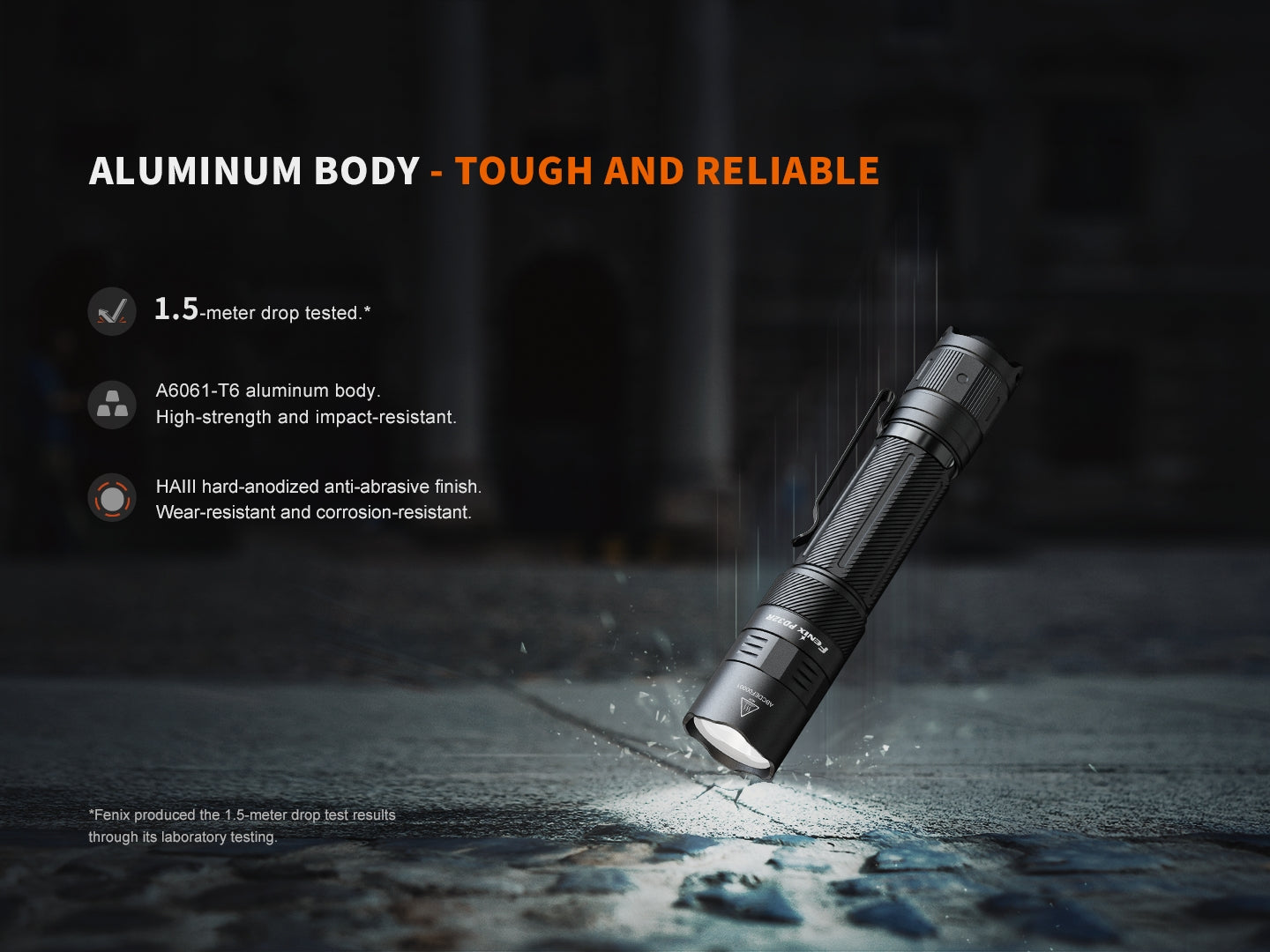 Fenix PD32R Rechargeable Flashlight | 1400 Lumens | Silent Switch | IP68 | USB-C