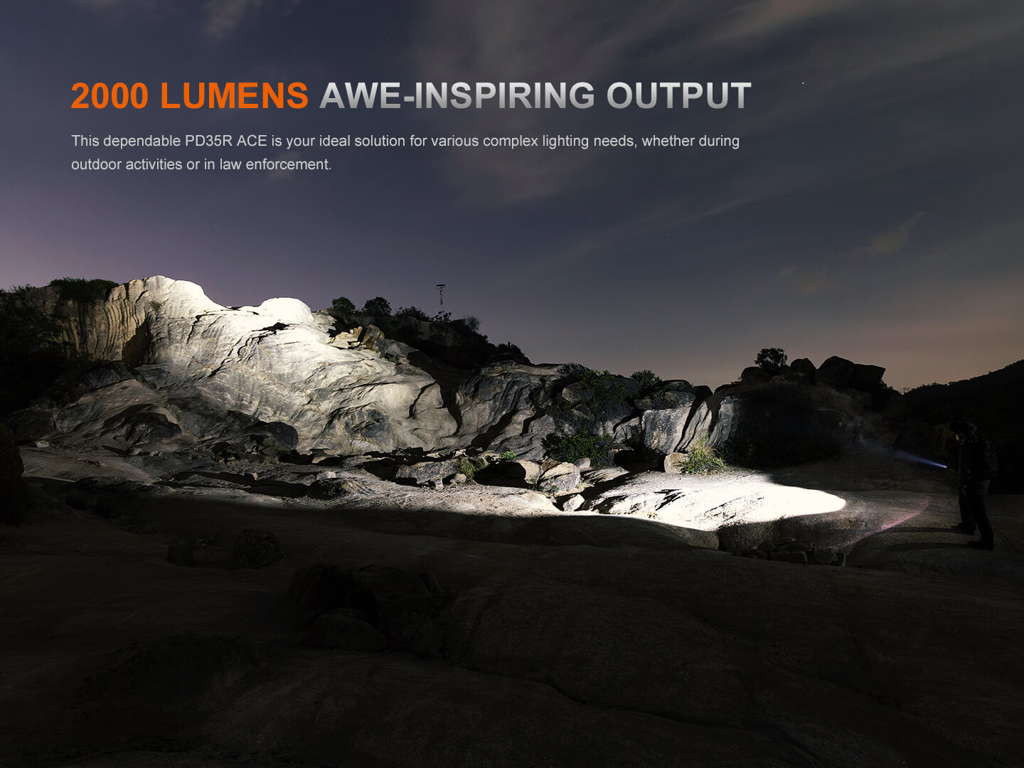 Fenix PD35R ACE Multi-Mode Tactical Flashlight | 2000 Lumens | SET | IP68