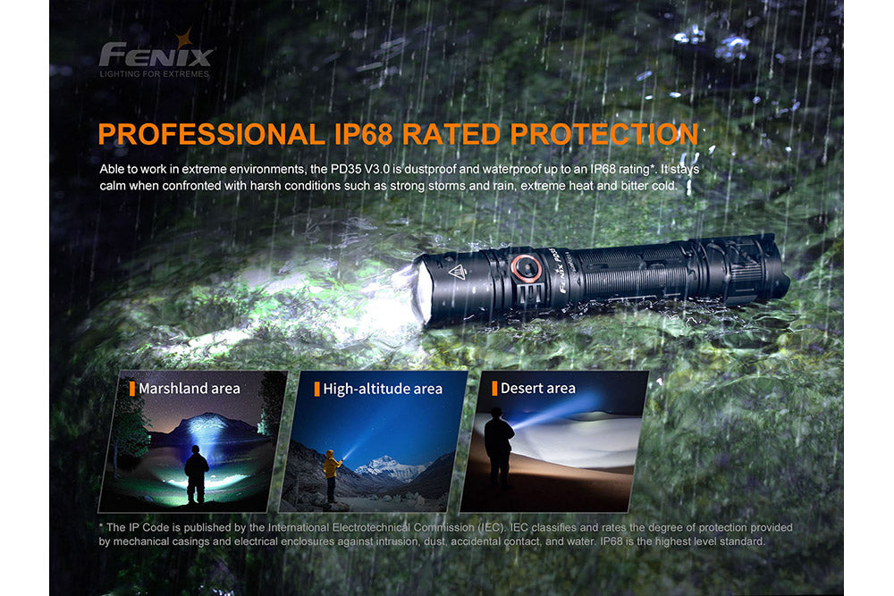 Fenix PD35 V3.0 EDC Flashlight | 1700 Lumens | SFT40 LED | Strike Bezel | USB-C