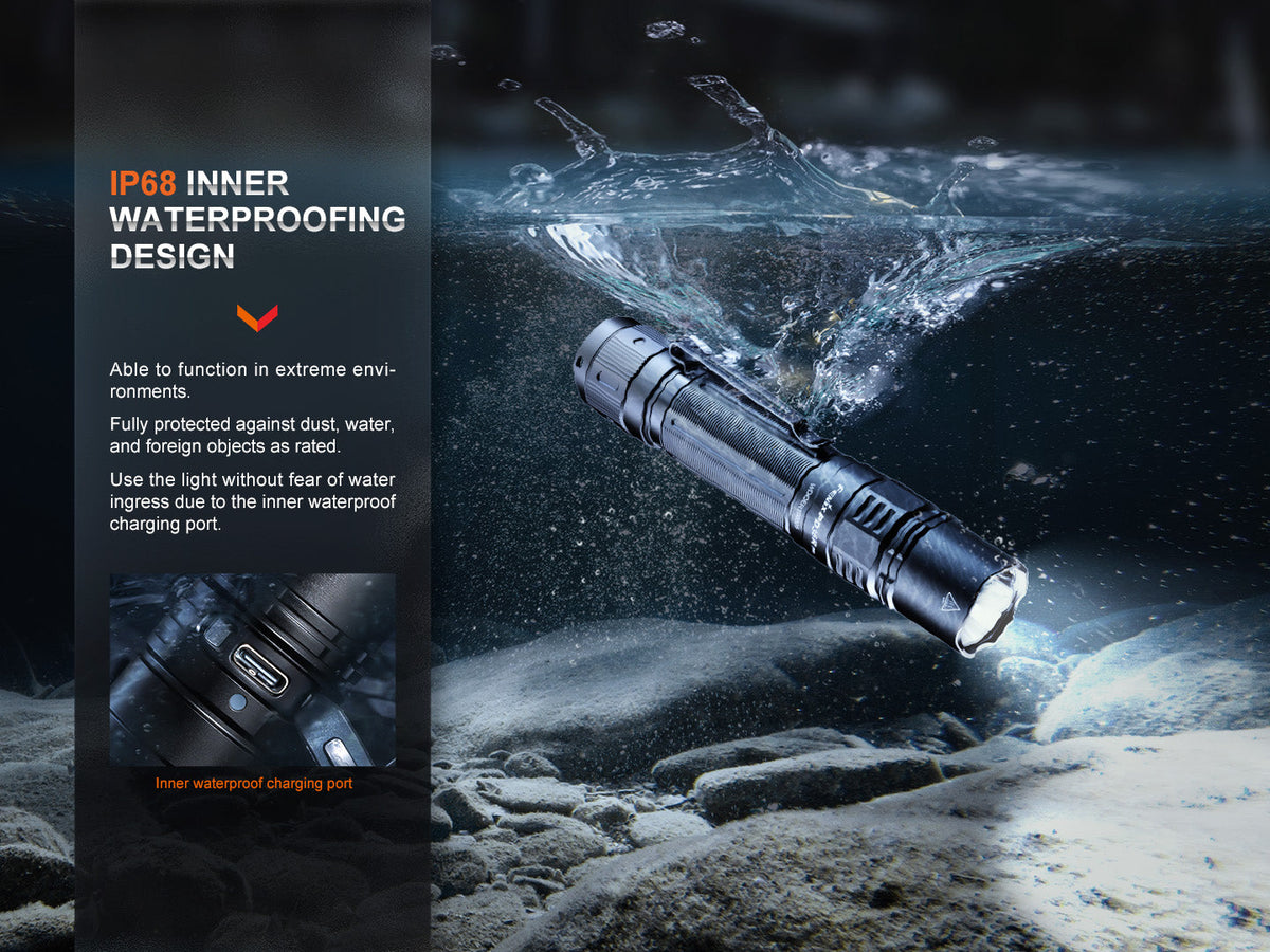 Fenix PD36R Pro Rechargeable Tactical Flashlight | 2800 Lumens | 1247 ft | IP68 | USB-C