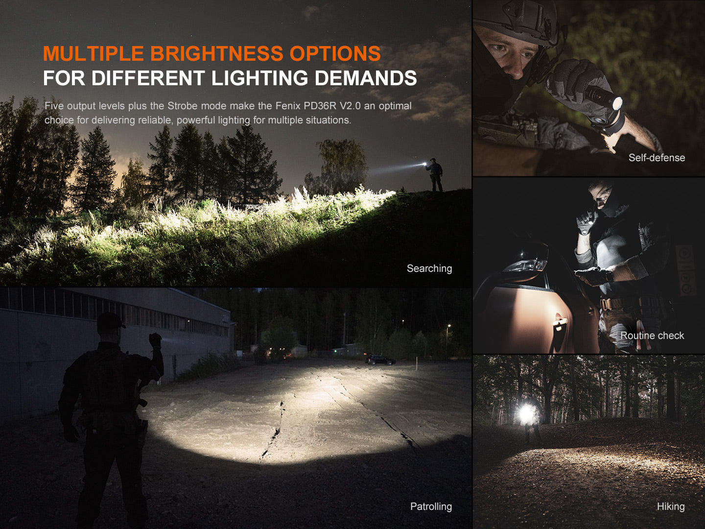 Fenix PD36R V2 Compact Rechargeable Tactical Flashlight | 1700 Lumens | 396m | IP68
