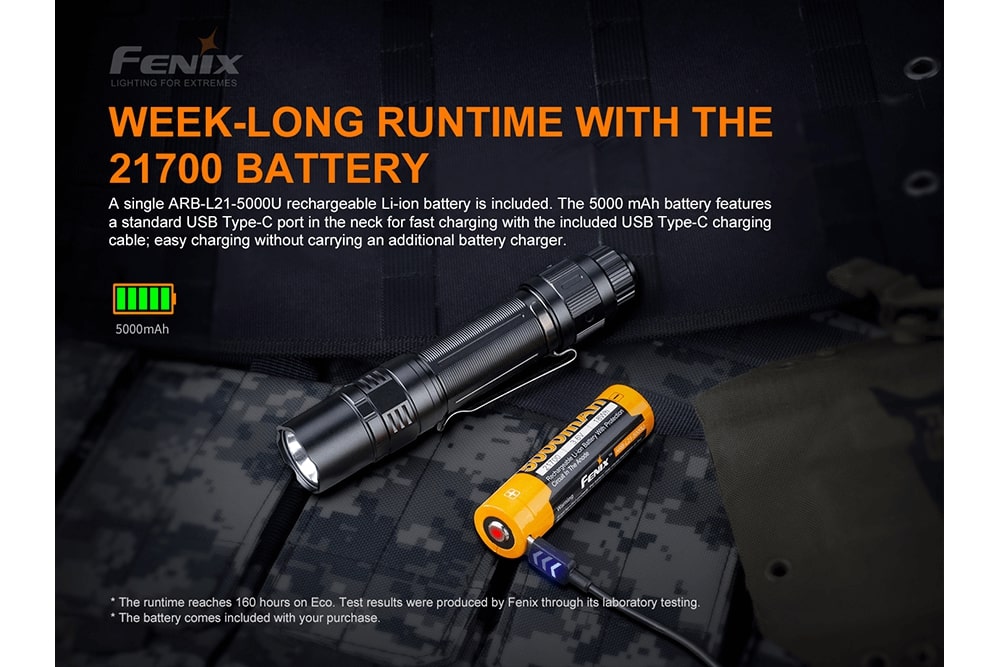 Fenix PD36 TAC Tactical Flashlight | 3000 Lumens | 898 ft Beam | USB-C | IP68
