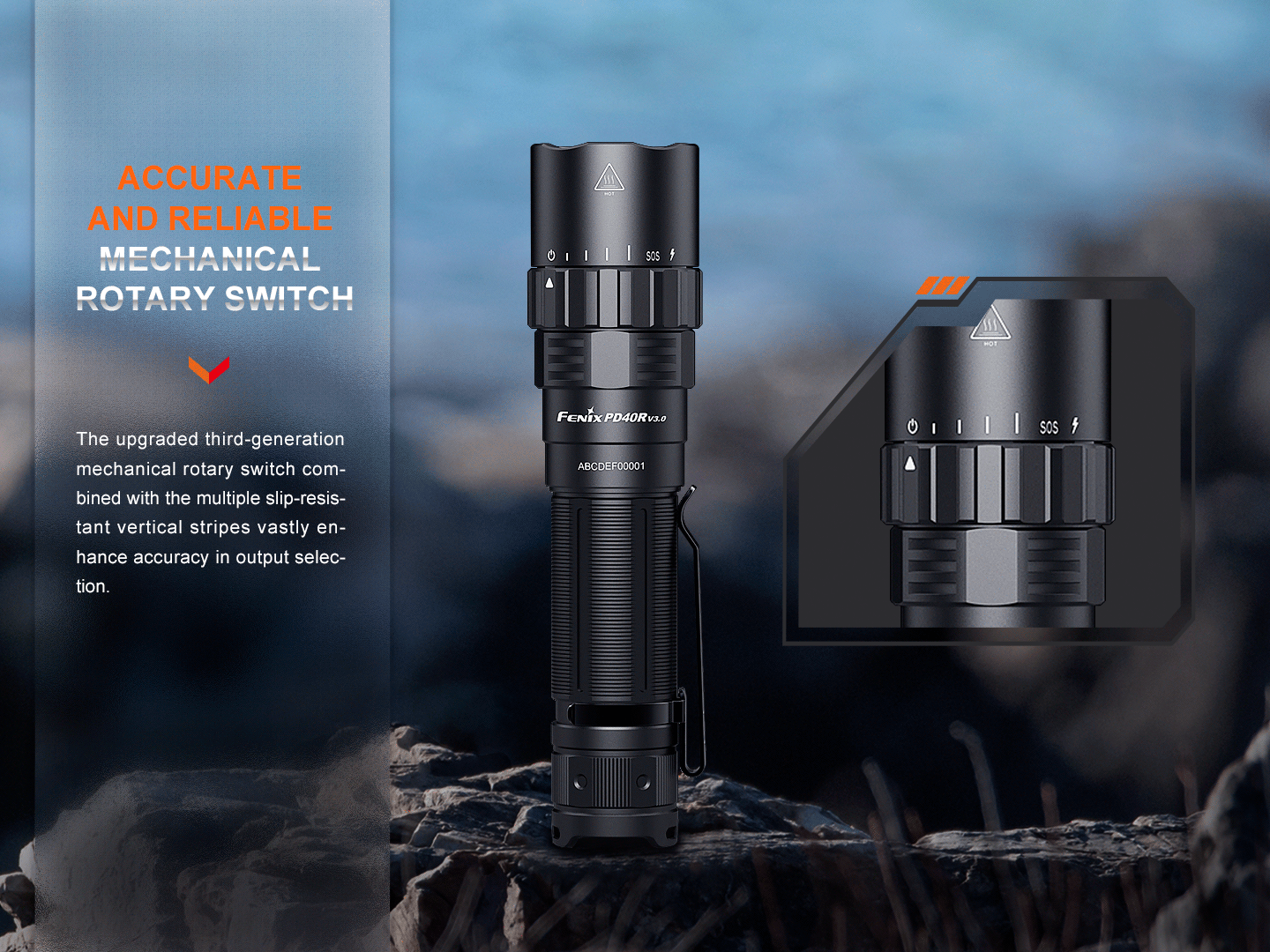 Fenix PD40R V3 Rechargeable Flashlight | 3000 Lumens | 500m | IP68