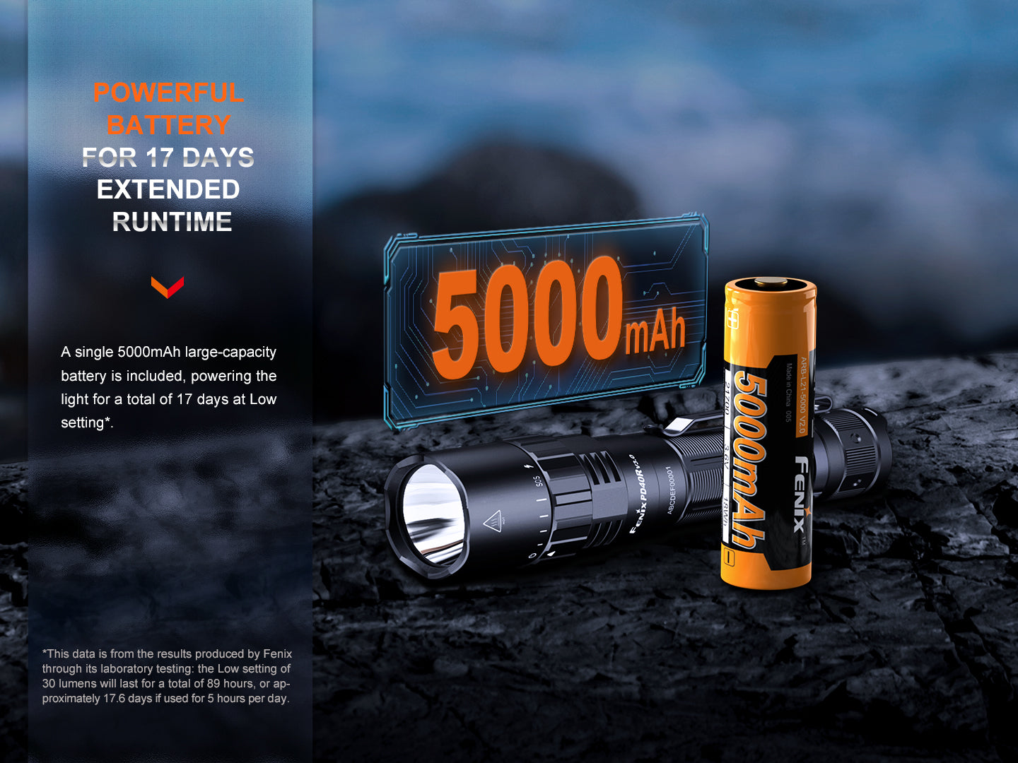 Fenix PD40R V3 Rechargeable Flashlight | 3000 Lumens | 500m | IP68