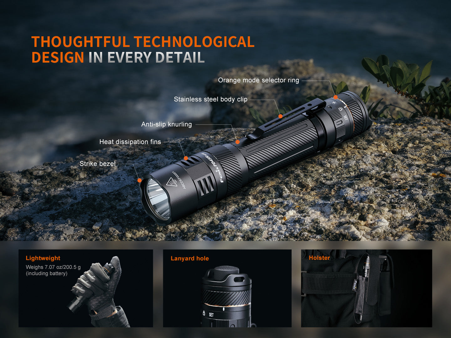 Fenix PD45R ACE Multi-Mode Tactical Flashlight | 3200 Lumens | 410m | SET Tech | IP68