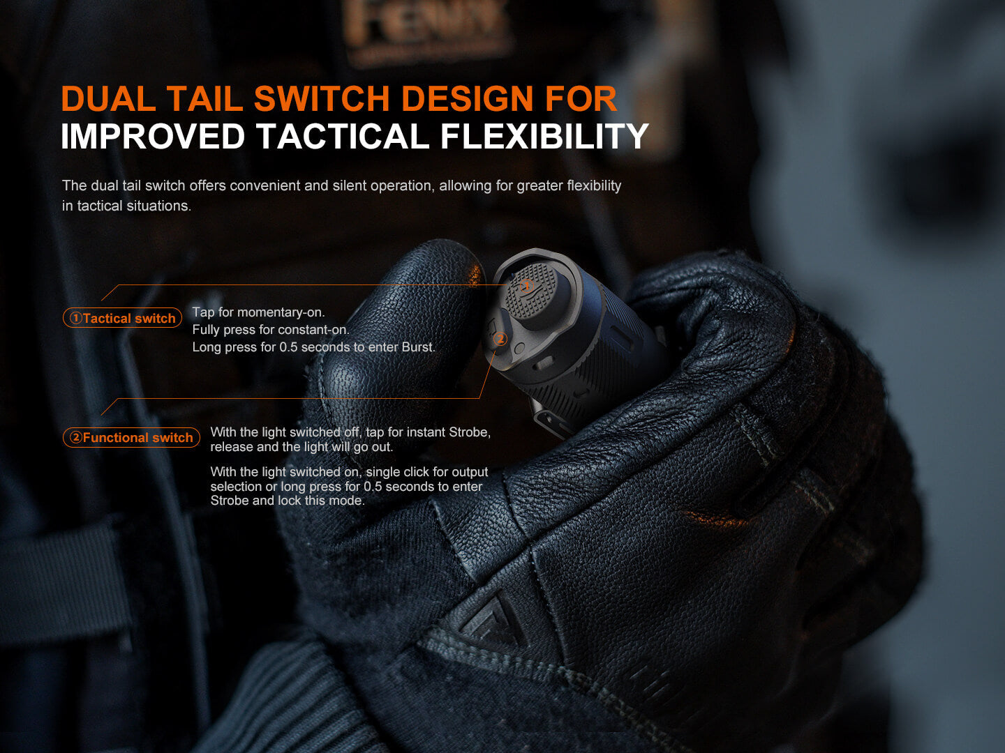 Fenix TK17 Dual Switch Tactical Flashlight | 3600 Lumens | 330m | Power Bank | IP68