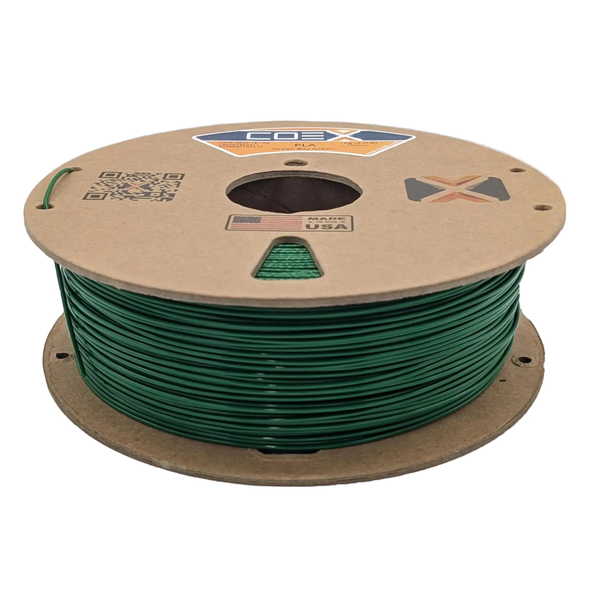 COEX 3D PLA Prime Filament – Green Bay Green – Smooth Finish, Easy Print PLA
