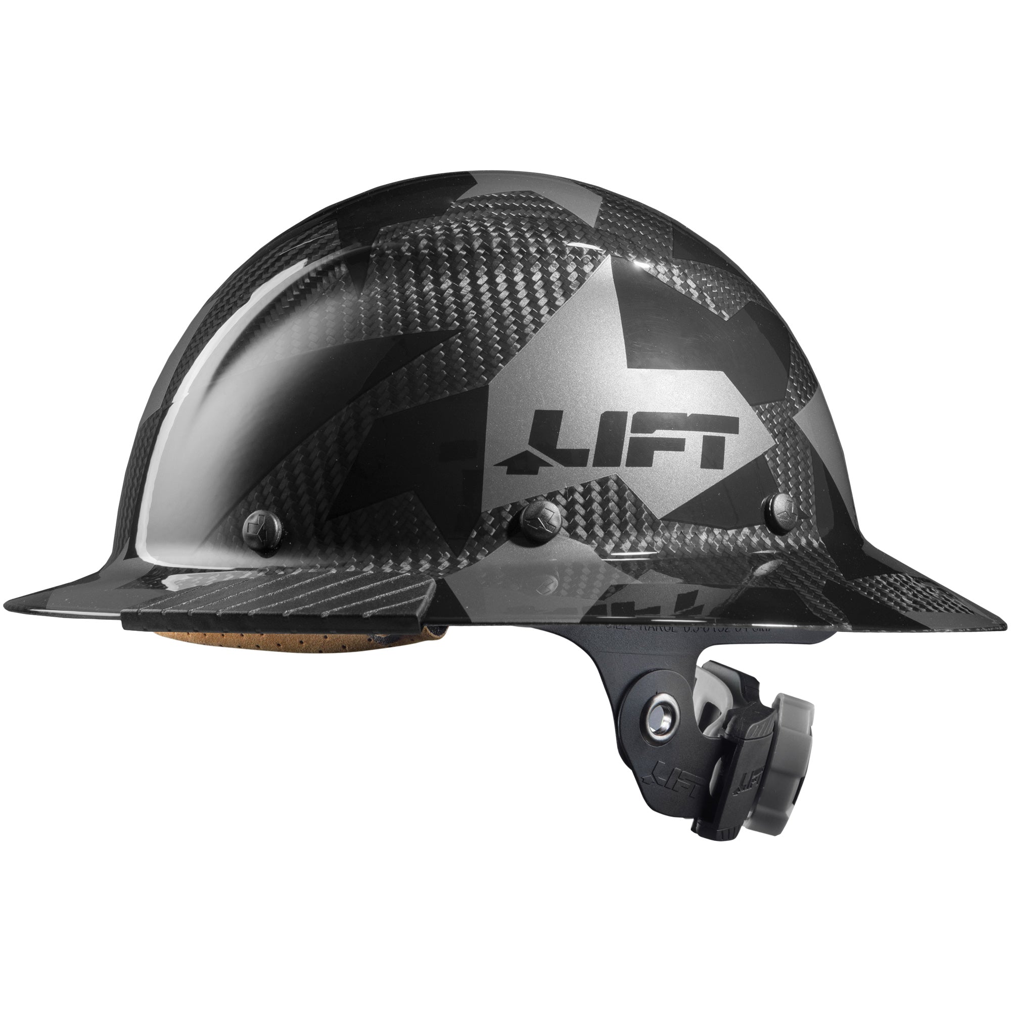 LIFT Safety DAX Carbon Fiber Camo Full Brim Hard Hat | ANSI Type I Class C | EN 397