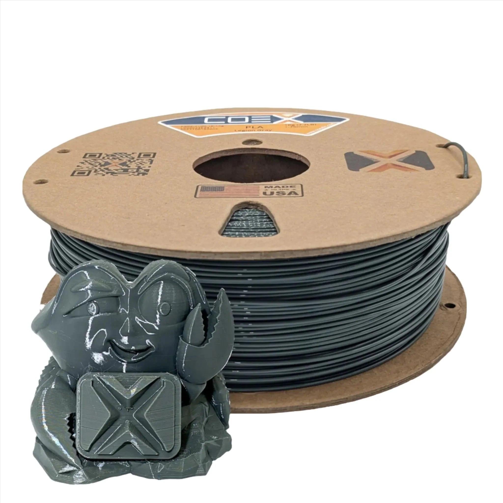 COEX 3D PLA Filament – Legion Grey – Easy Print, Consistent 3D Printing Material