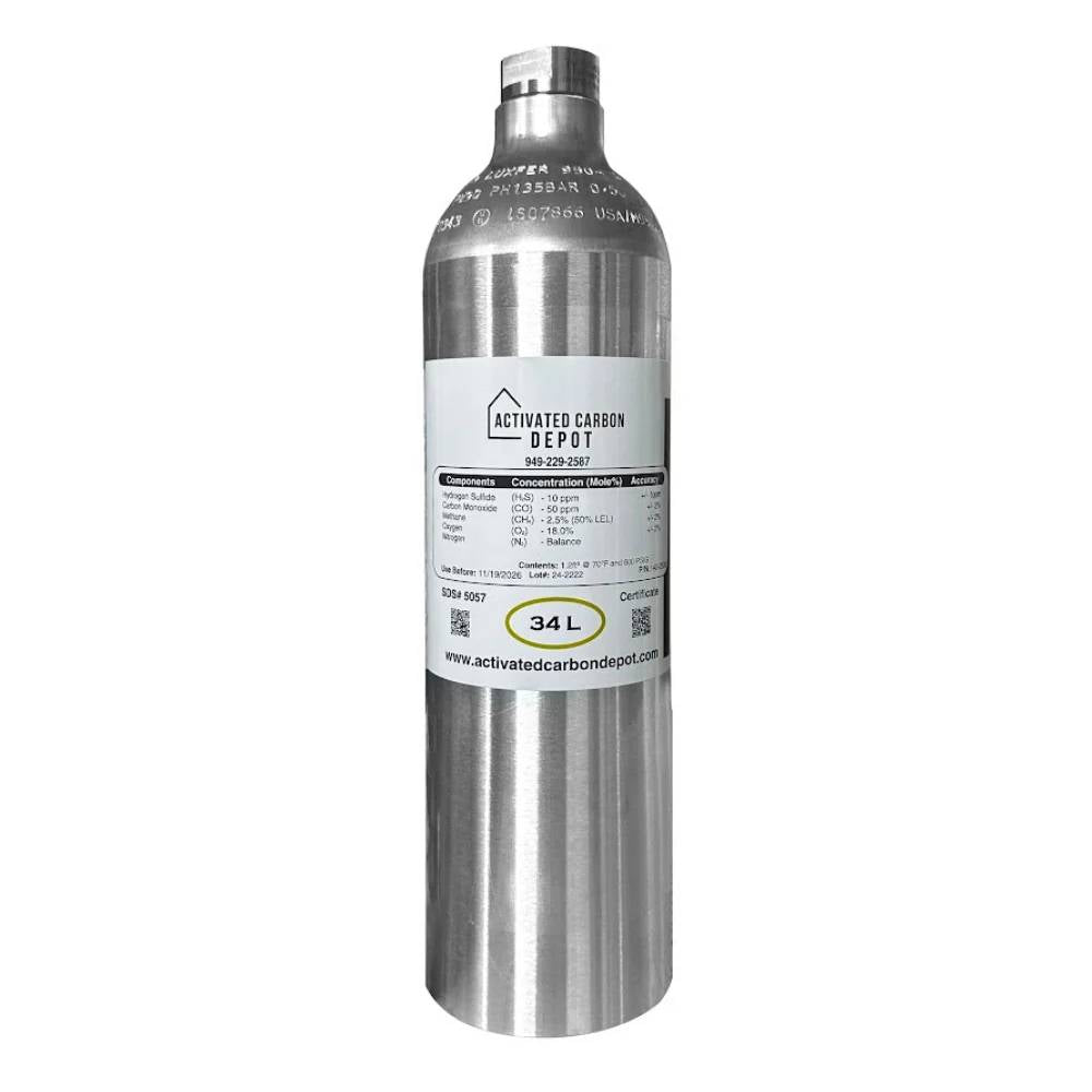 Methane 1.75% / Oxygen 20.9% / Nitrogen Calibration Gas Cylinder