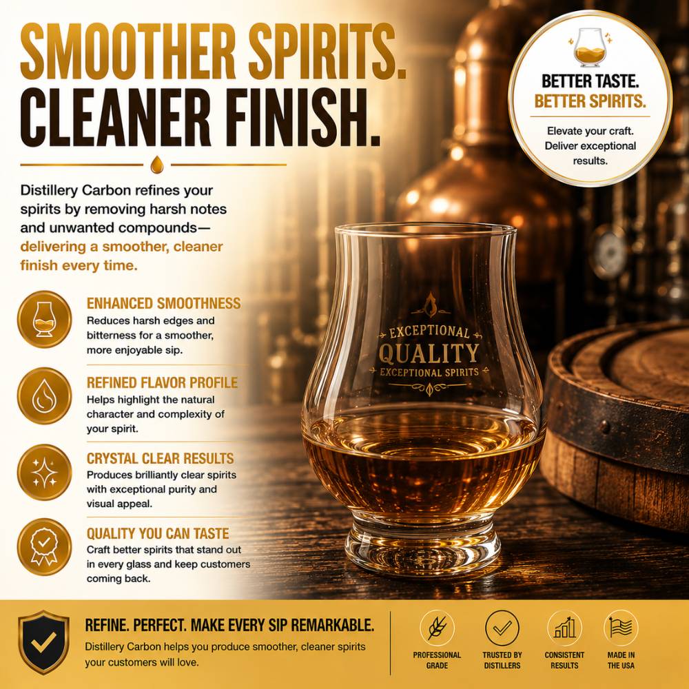 Activated charcoal for Distilleries and Spirits