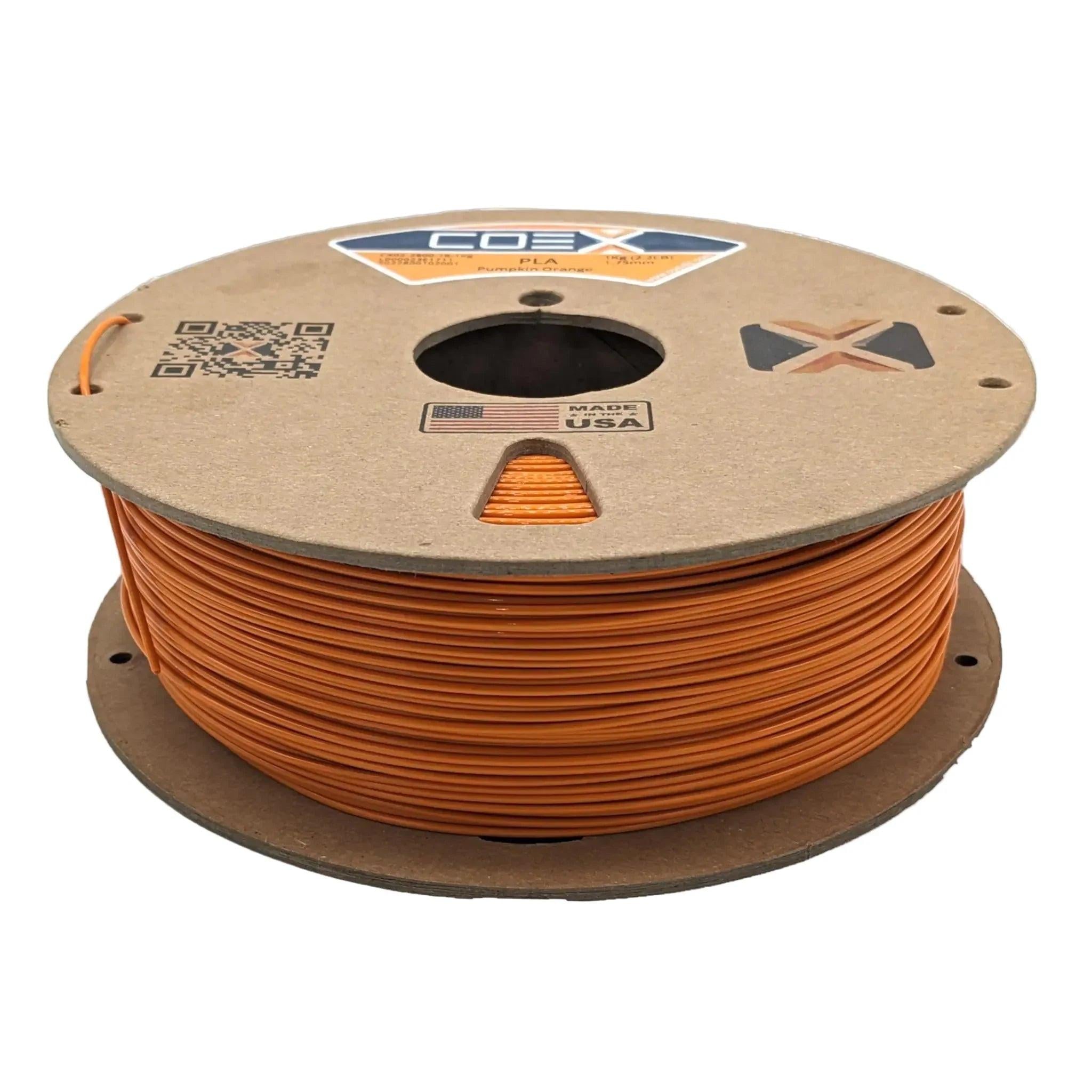 COEX 3D PLA Prime Filament – Pumpkin Orange – Smooth Finish, Easy Print PLA