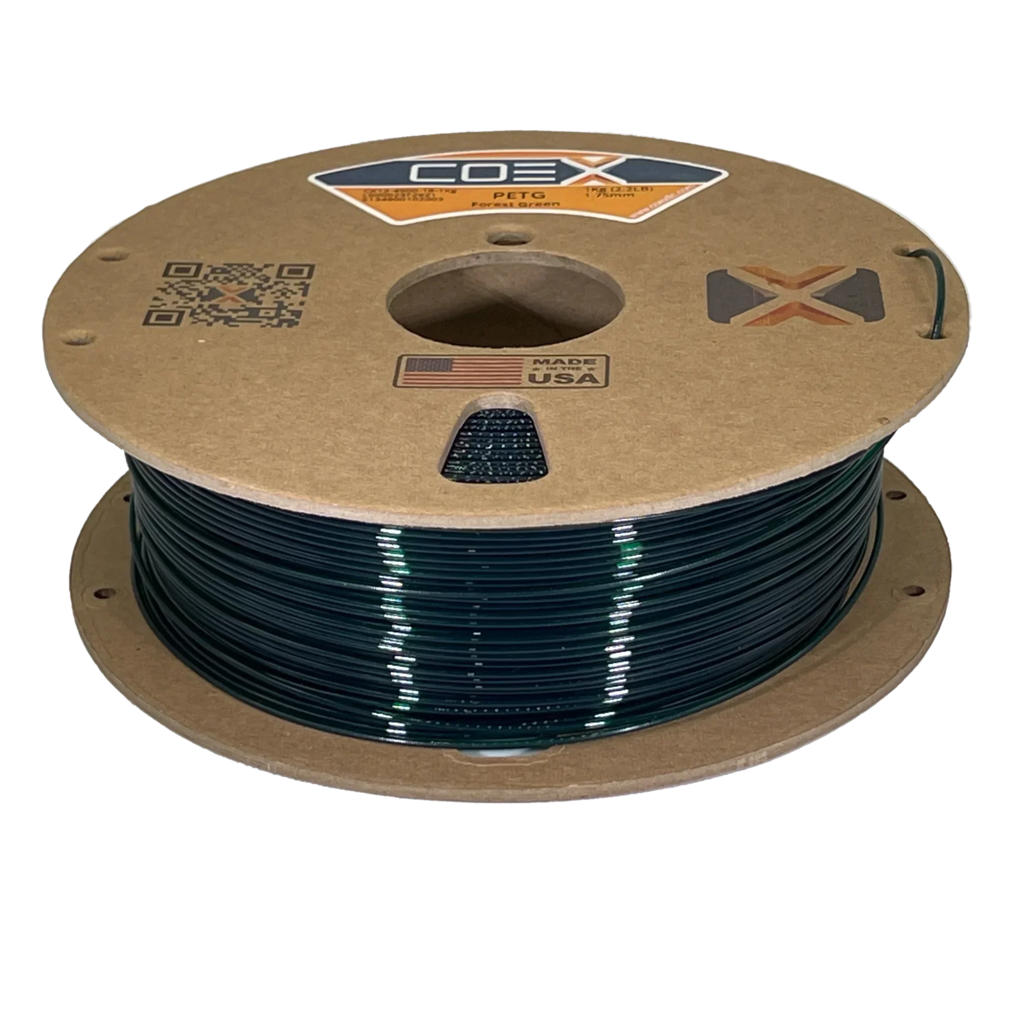 COEX 3D PETG Filament – Forest Green – Strong, Low Warp, Glossy 3D Printing Material