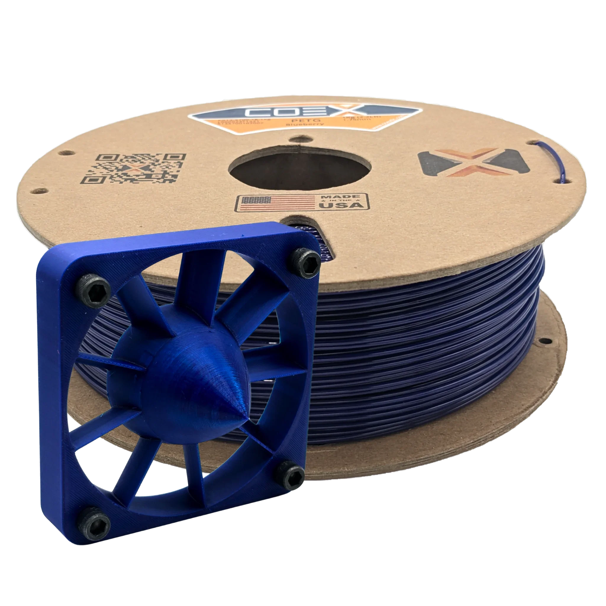 COEX 3D PETG Filament – Blueberry – Strong, Low Warp 3D Printing Material