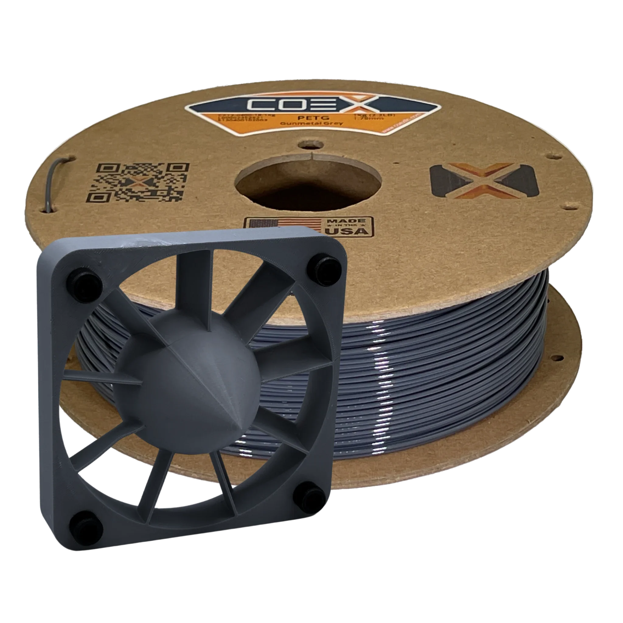 COEX 3D PETG Filament – Gunmetal Gray – Strong, Low Warp, Glossy 3D Printing Material