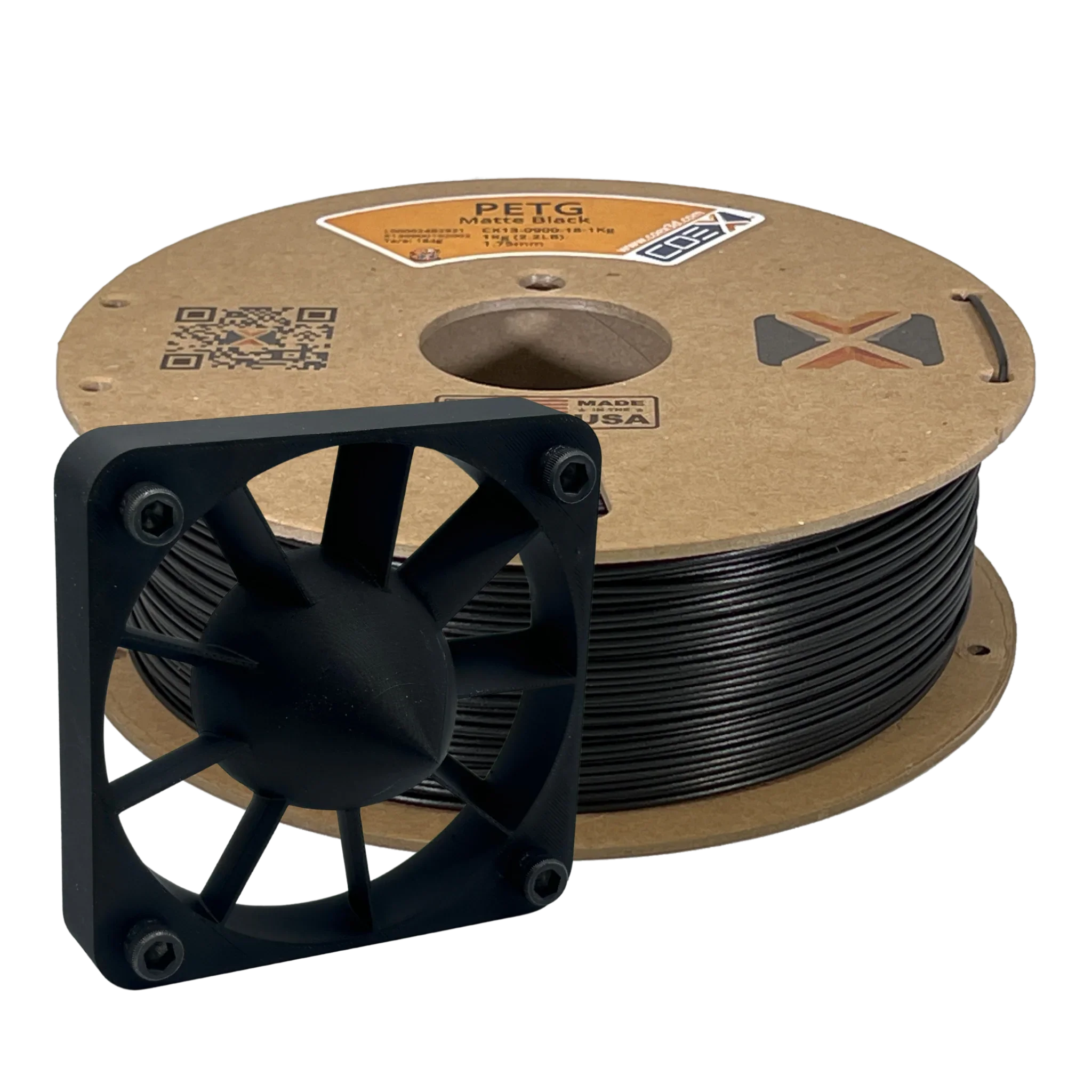 COEX 3D PETG Filament – Matte Black – Strong, Low Warp, Durable 3D Printing Material
