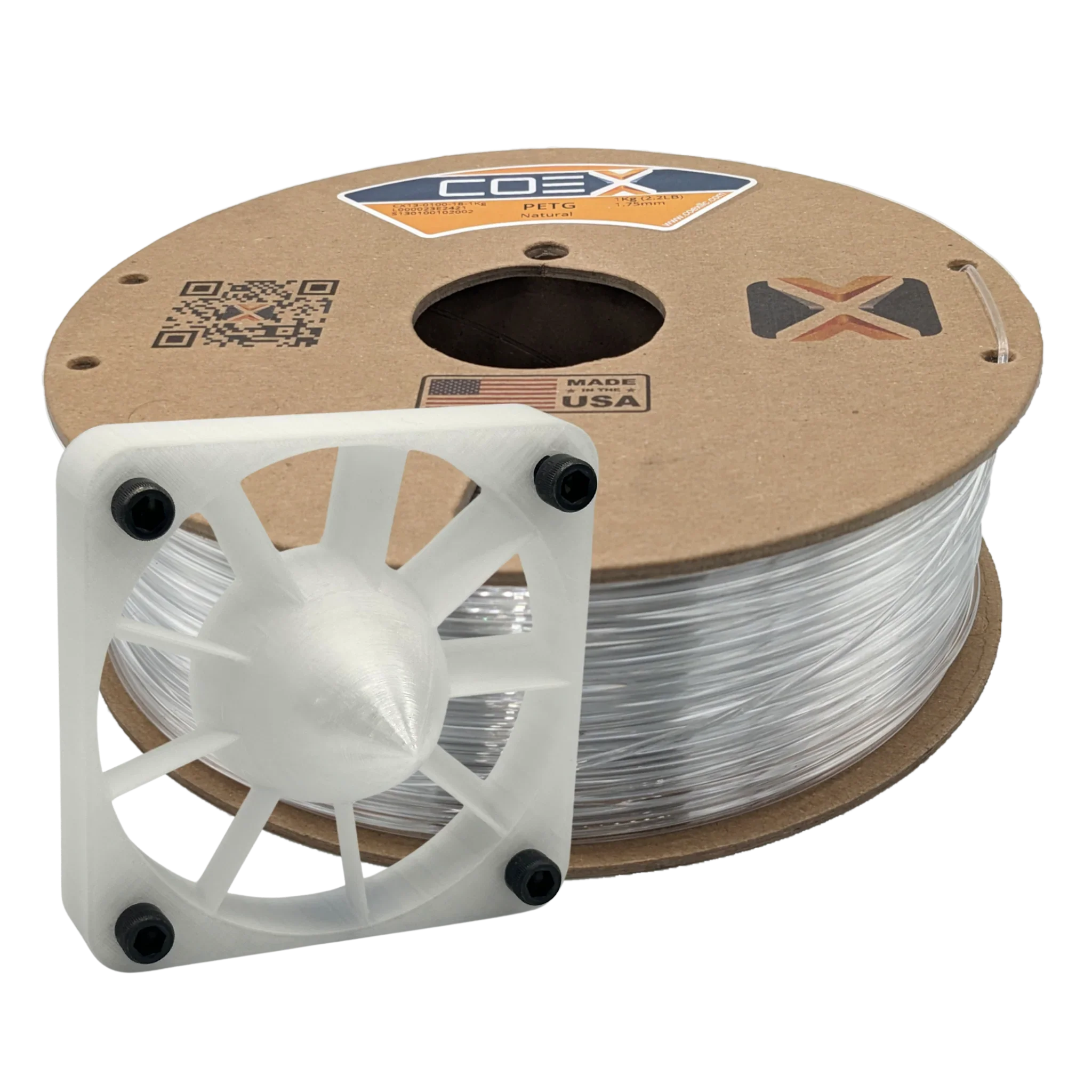 COEX 3D PETG Filament – Natural (Clear) – Strong, Glossy, Easy Print Material