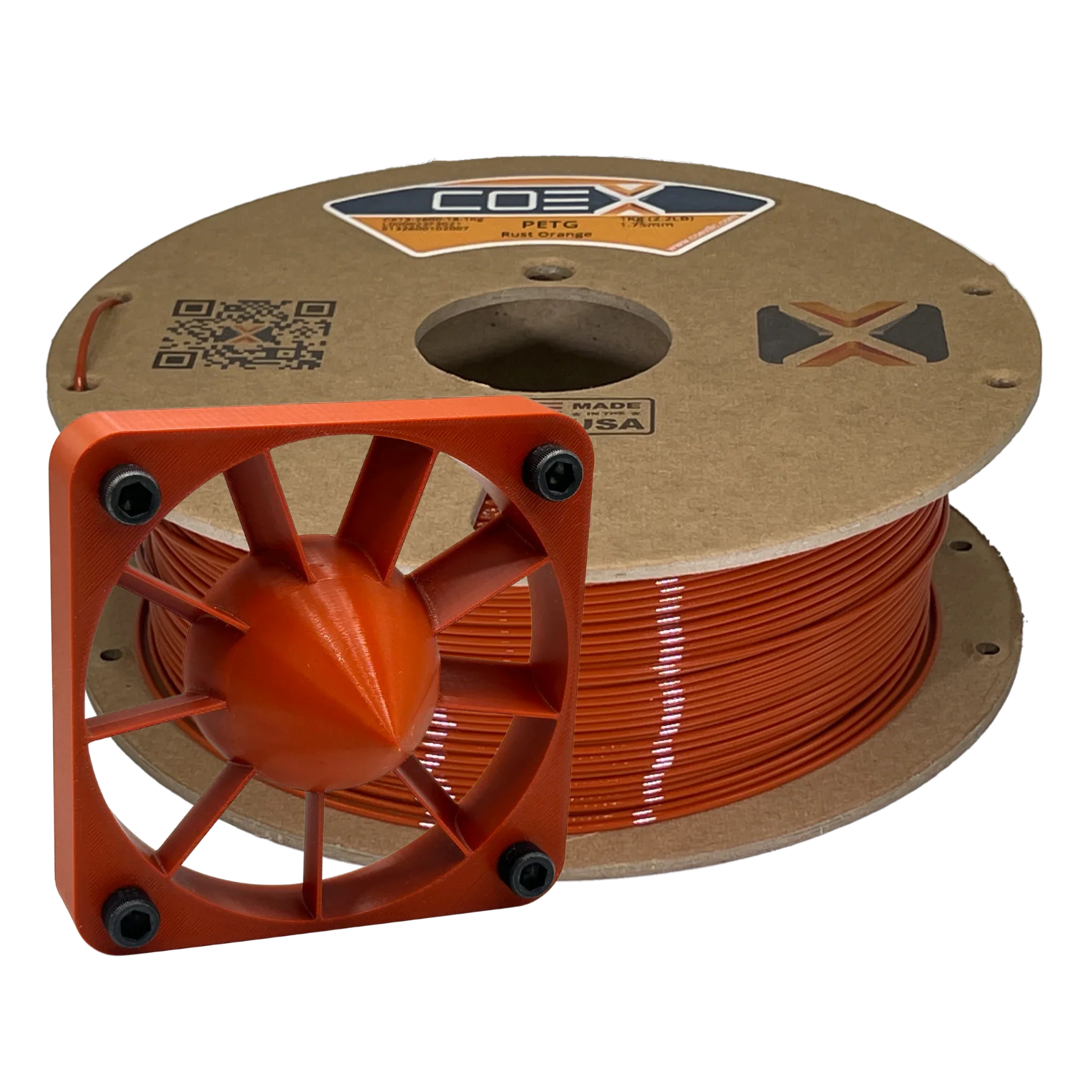 COEX 3D PETG Filament – Rust Orange – Durable, Low Warp 3D Printing Material