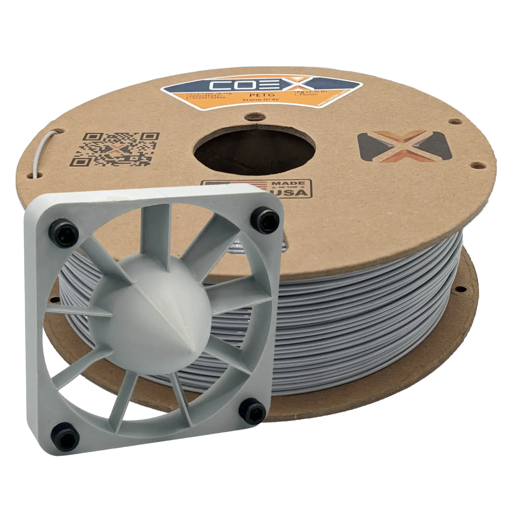 COEX 3D PETG Filament – Stone Grey – Strong, Low Warp, Glossy 3D Printing Material