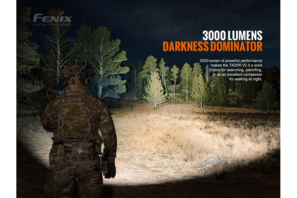 Fenix TK20R V2.0 Rechargeable Flashlight | 3000 Lumens | 1558 ft | IP68 | USB-C