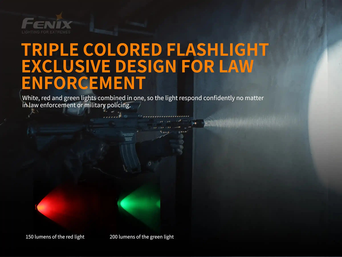 Fenix TK26R Tactical LED Flashlight | 1500 Lumens | White, Green & Red | IP68