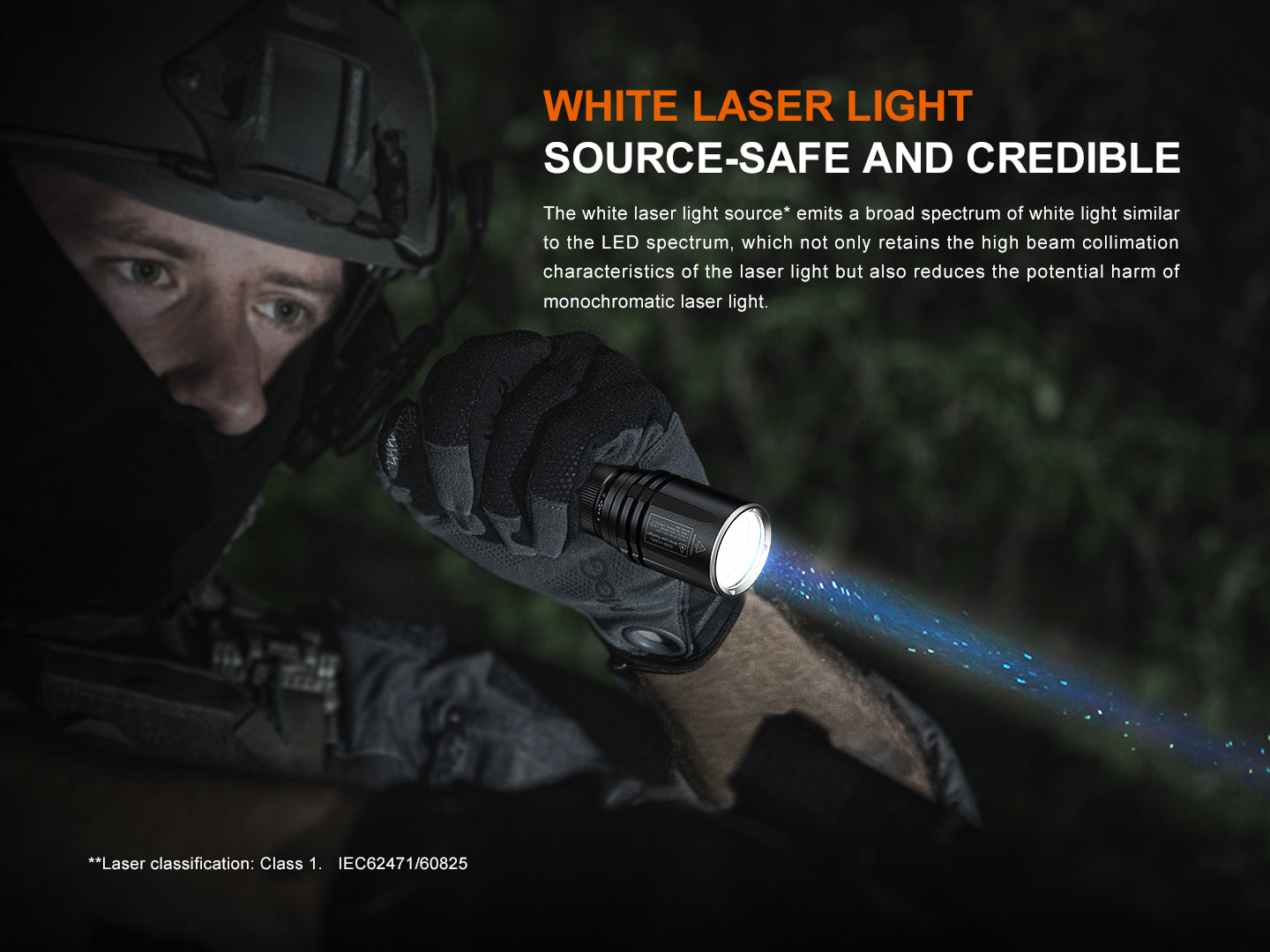 Fenix TK30R Tactical White Laser Rechargeable Flashlight | 500 Lumens | 1500m Beam | IP68
