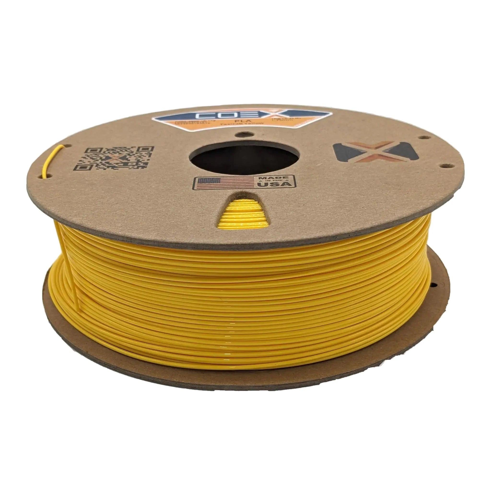 COEX 3D PLA Prime Filament – Taxicab Yellow – Smooth Finish, Easy Print PLA