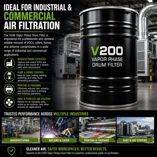 activated carbon drum filter for vapor phase