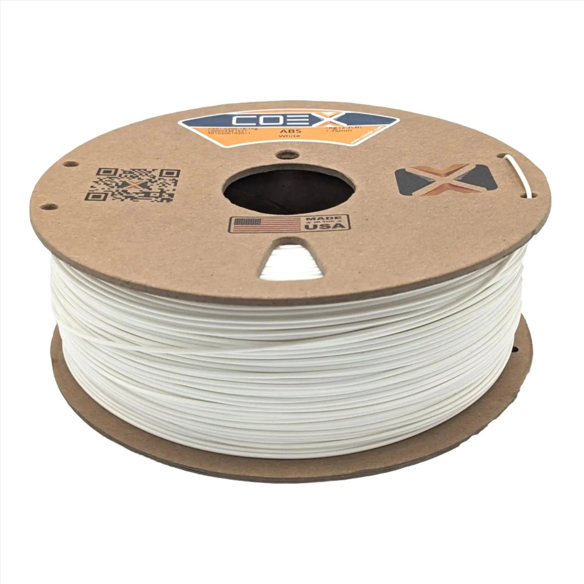 COEX 3D ABS Filament – White – Heat Resistant, Durable 3D Printing Material