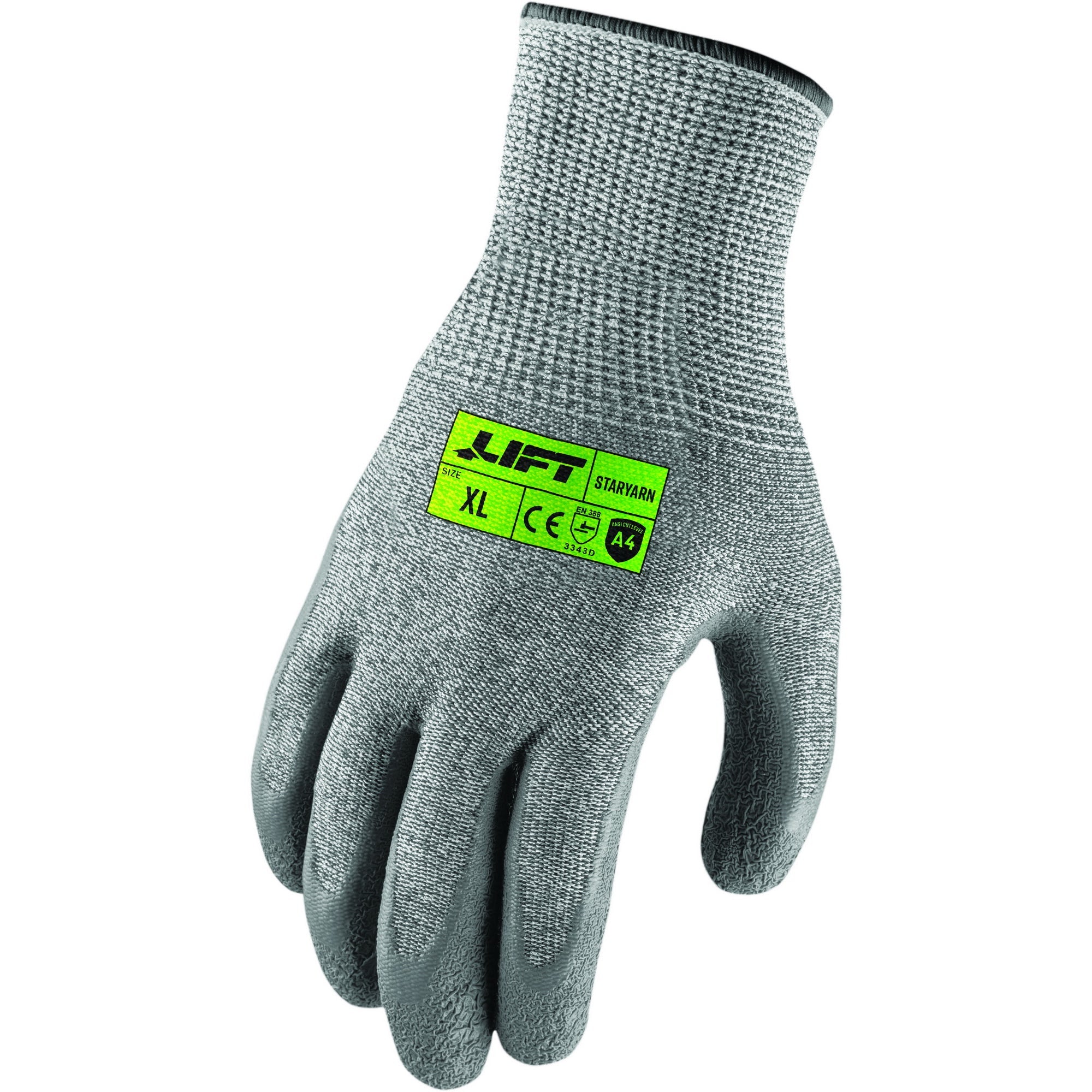 LIFT Safety StarYarn A4 Cut Resistant Glove | Crinkle Latex Palm