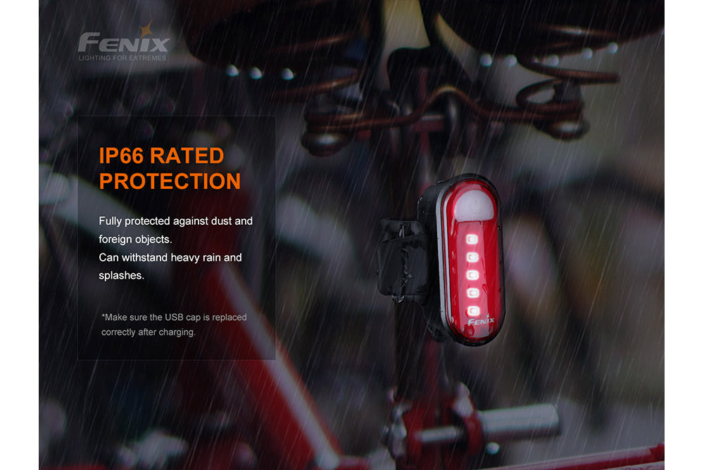 Fenix BC05R V2.0 Rechargeable Bicycle Tail Light | 180° Wide-Angle | IP66 | USB-C