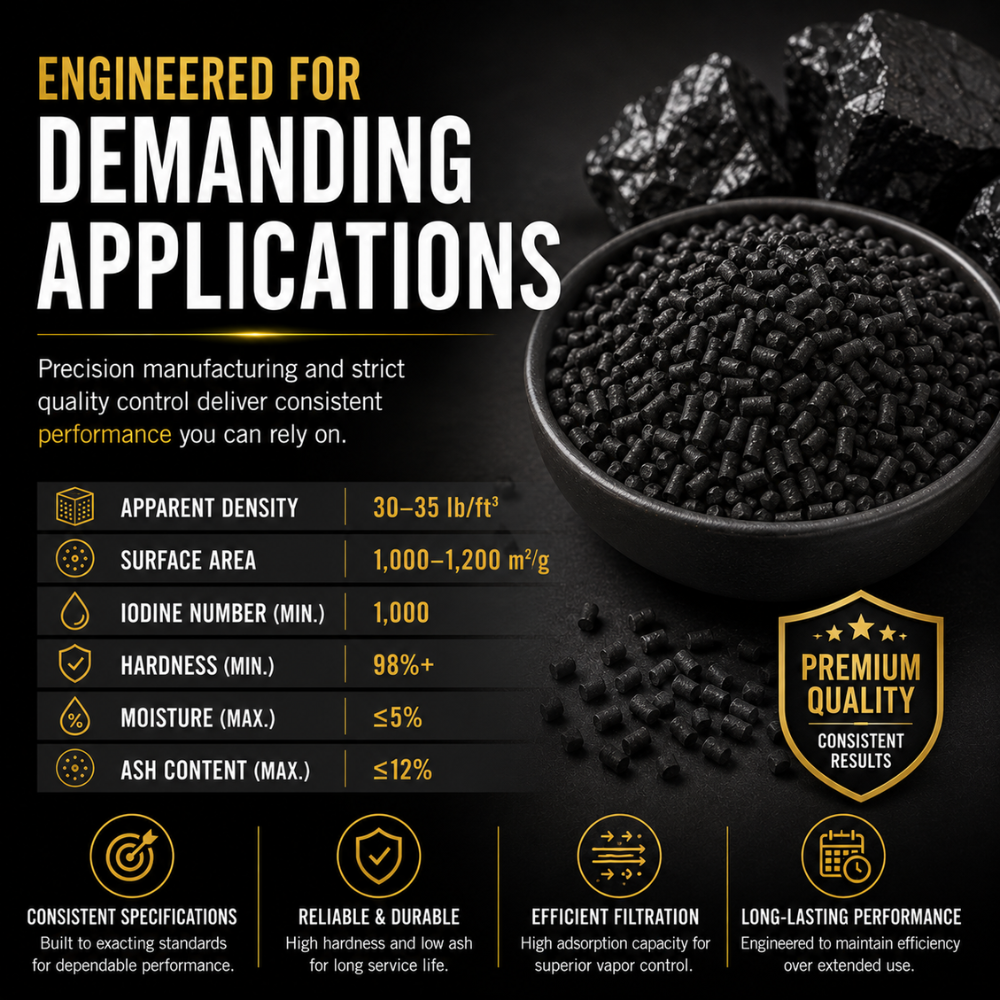 Activated Charcoal for Fuel Vapor Canisters